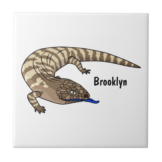 Cartoon van de hagedis tegeltje (Voorkant)