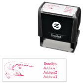 Cartoon van de hagedis zelfinktende stempel (In situ)