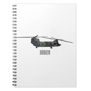 Cartoon van de helikopter van het Chinese leger Notitieboek