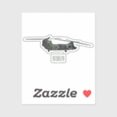Cartoon van de helikopter van het Chinese leger Sticker (Vel)