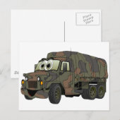 Cartoon van de Military Troop Carrier Briefkaart (Voorkant / Achterkant)