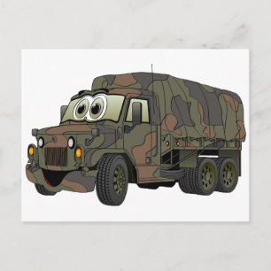 Cartoon van de Military Troop Carrier Briefkaart