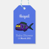 Cartoon van de Piranha-vis Cadeaulabel (Achterkant)