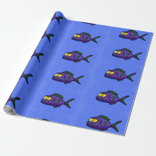 Cartoon van de Piranha-vis Cadeaupapier