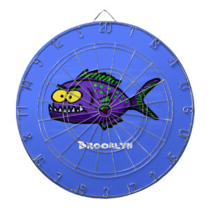 Cartoon van de Piranha-vis Dartbord