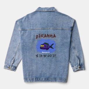 Cartoon van de Piranha-vis Denim Jacket