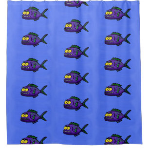 Cartoon van de Piranha-vis Douchegordijn