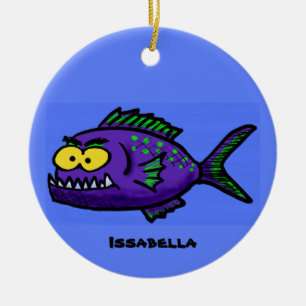 Cartoon van de Piranha-vis Keramisch Ornament