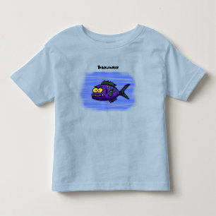 Cartoon van de Piranha-vis Kinder Shirts