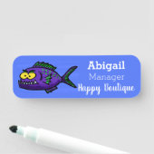 Cartoon van de Piranha-vis Naamplaatje (In situ)