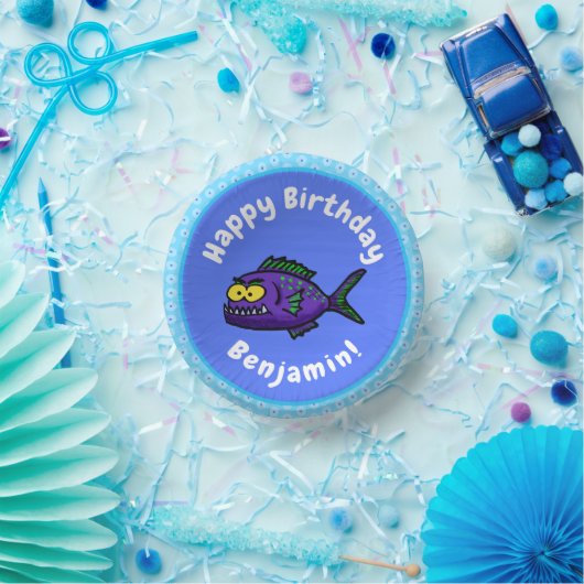 Cartoon van de Piranha-vis Papieren Kommen (Feest)