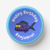 Cartoon van de Piranha-vis Papieren Kommen (Voorkant)