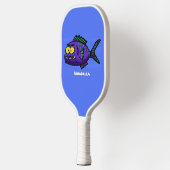 Cartoon van de Piranha-vis Pickleball Paddle (Links)