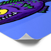Cartoon van de Piranha-vis Poster (Hoek)
