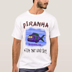 Cartoon van de Piranha-vis T-shirt