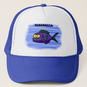 Cartoon van de Piranha-vis Trucker Pet