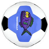 Cartoon van de Piranha-vis Voetbal (Gedraaid)
