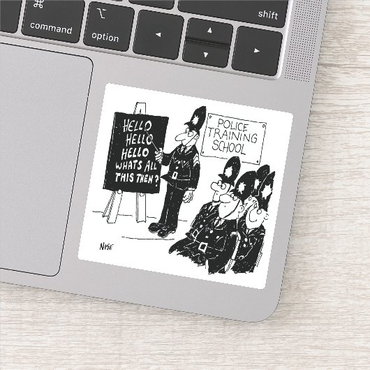 Cartoon van de politieschoolschool. sticker (Detail)