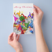 Cartoon van de prettige kerstfeestdag. flyer (Hand)