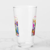 Cartoon van de prettige kerstfeestdag.  glas (Links)