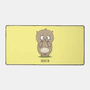 Cartoon van de schattige kruiphamster van de verge bureaumat