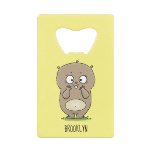 Cartoon van de schattige kruiphamster van de verge kredietkaart flessenopener