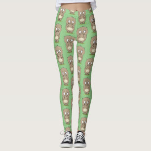Cartoon van de schattige kruiphamster van de verge leggings
