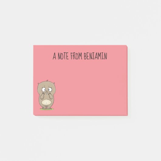 Cartoon van de schattige kruiphamster van de verge post-it® notes (Voorkant)