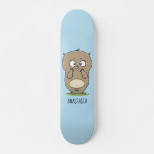 Cartoon van de schattige kruiphamster van de verge skateboard