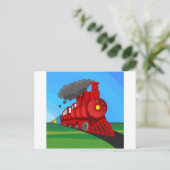 Cartoon van de stoomtrein briefkaart (Staand voorkant)