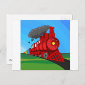 Cartoon van de stoomtrein briefkaart (Voorkant / Achterkant)