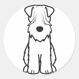 Cartoon van de ternaire hond van de zachte beklede ronde sticker