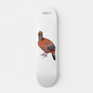 Cartoon van de tragopanvogel van Cabot Skateboard