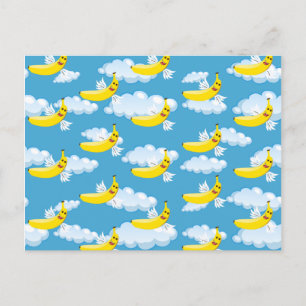 Cartoon van de Voedselpartij Bananas Briefkaart