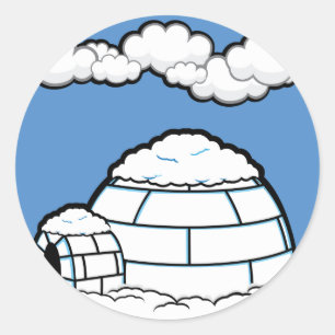 CARTOON van de WOLKEN van de HEMEL van de SNEEUW Ronde Sticker