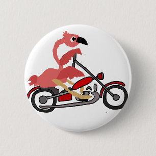 Cartoon van de wolroze fielenmotor ronde button 5,7 cm