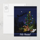 Cartoon van de Zuidwest-kerstcactus Feestdagenkaart (Voorkant / Achterkant)