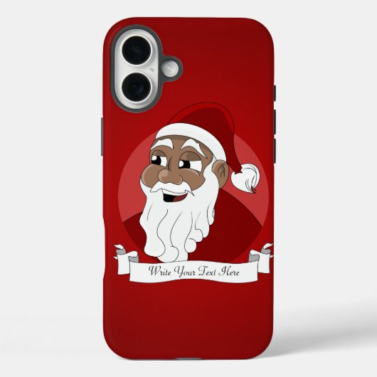 Cartoon van de zwarte kerstman Case-Mate iPhone case (Achterkant)