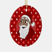 Cartoon van de zwarte kerstman keramisch ornament (Rechts)