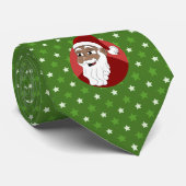 Cartoon van de zwarte kerstman stropdas (Opgerold)