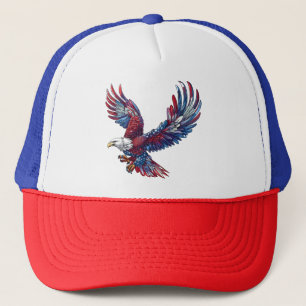 Cartoon van een adelaar, 4 juli concept trucker pet