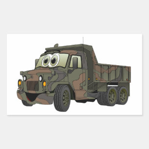 Cartoon van een dumptruck rechthoekige sticker