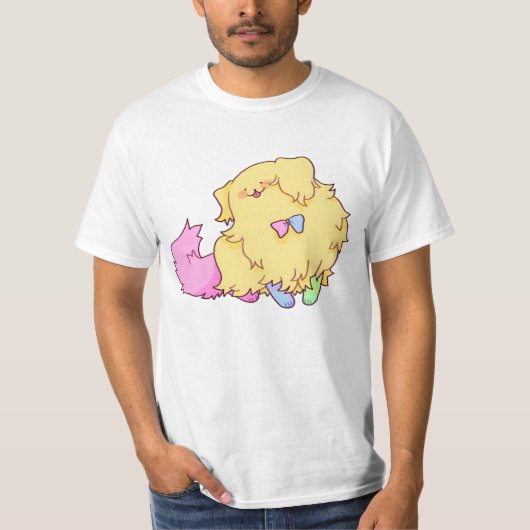 cartoon van een hond en een poppenwagen t-shirt (Voorkant)