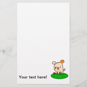 Cartoon van een kotterende puppy briefpapier