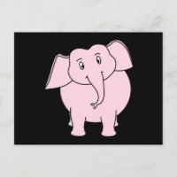 Cartoon van een roze olifant