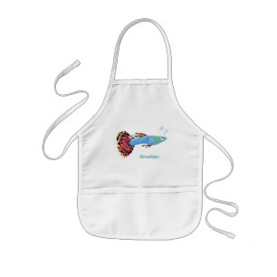 Cartoon van fancy guppy tropische vissoorten kinder schort
