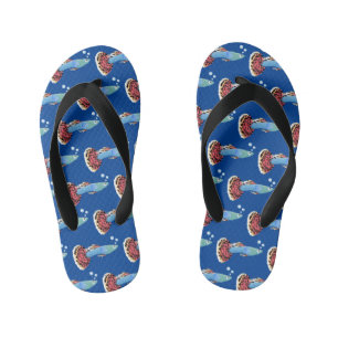 Cartoon van fancy guppy tropische vissoorten kinder teenslippers