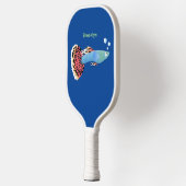 Cartoon van fancy guppy tropische vissoorten pickleball paddle (Links)