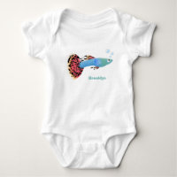 Cartoon van fancy guppy tropische vissoorten