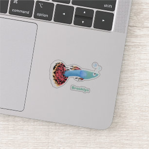 Cartoon van fancy guppy tropische vissoorten sticker